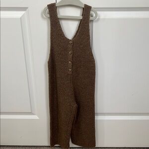 Zara Kids Brown Knit Sleeveless Jumpsuit
